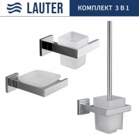 Набор аксессуаров для ванной Lauter 21SH71061 + 21SH71051 + 21SH71111 (Chrome, 3 предмета)
