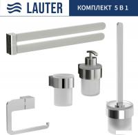 Набор аксессуаров для ванной Lauter 21TS3018 + 21TS3020 + 21TS3014 + 21TS3003 + 21TS3022 (Chrome, 5