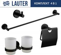 Набор аксессуаров для ванной Lauter 21SH72082 + 21SH72092 + 21SH72102 + 21SH70012 (Matt Black, 4 пре