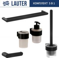 Набор аксессуаров для ванной Lauter 21TS3019 + 21TS3021 + 21TS3013 + 21TS3002 + 21TS3023 (Matt Black
