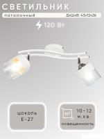 Припотолочная люстра Aitin Pro НПБ 02-2x60-102 2807/2 (золото/белый)