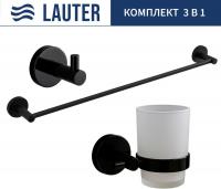 Набор аксессуаров для ванной Lauter 21SH72062 + 21SH72092 + 21SH70012 (Matt Black, 3 предмета)