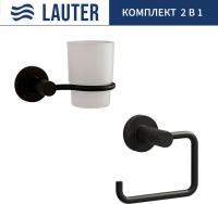 Набор аксессуаров для ванной Lauter 21TS20116 + 21TS20112 (Matt Black, 2 предмета)