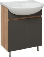 Runo Тумба под умывальник Лада 60 (напольная, дуб/графит)