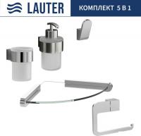 Набор аксессуаров для ванной Lauter 21TS3018 + 21TS3020 + 21TS3010 + 21TS3014 + 21TS3007 (Chrome, 5