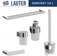 Набор аксессуаров для ванной Lauter 21TS3018 + 21TS3020 + 21TS3012 + 21TS3001 + 21TS3022 (Chrome, 5