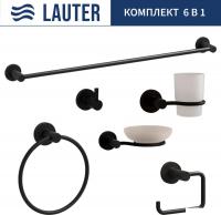 Набор аксессуаров для ванной Lauter 21TS20116+21TS20114+21T2010+21TS2018+21TS20112+21TS2014 (Matt Bl
