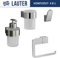 Набор аксессуаров для ванной Lauter 21TS3018 + 21TS3020 + 21TS3010 + 21TS3014 (Chrome, 4 предмета)