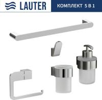 Набор аксессуаров для ванной Lauter 21TS3018 + 21TS3020 + 21TS3010 + 21TS3014 + 21TS3005 (Chrome, 5