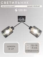 Люстра средней высоты Aitin Pro НПБ 02-2x60-102 51590/2 (хром/черный)