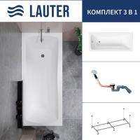 Ванна Lauter Bianca 150 21207150 (с каркасом и сифоном 21Y11030 хром)