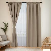 Комплект штор и гардин Mio Tesoro Блэкаут 150x260 + Гардина Soft Lines 306 400x270 (песочный, белый