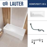 Ванна Lauter Bianca 170 21207170 (с ножками и сифоном 21Y32000 хром)