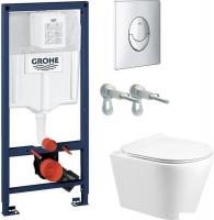 Унитаз подвесной Grado GD-W201T + GROHE Rapid SL 38721001 (с кнопкой смыва)