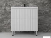 Symbolite Тумба под умывальник Стокгольм 80 Classic Push 2 ящика (белый рифленый софт)