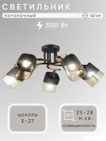 Люстра средней высоты Aitin Pro НПБ 02-5x60-101 52075/5 (черный/золото)