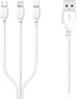 Кабель XO NB103 USB Type-A - Lightning/USB Type-C/microUSB (1 м, белый)