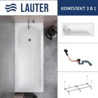 Ванна Lauter Amelia 170 21204070 (с каркасом и сифоном 21Y11021 матовый черный)