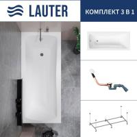Ванна Lauter Bianca 160 21207160 (с каркасом и сифоном 21Y11022 белый)