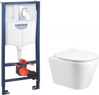 Унитаз подвесной Grado GD-W201T + GROHE Rapid SL 39504000 (с кнопкой смыва)