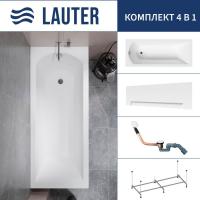 Ванна Lauter Amelia 170 21204070 (с каркасом, лицевым экраном белого цвета и сифоном 21Y11022 белый)