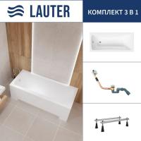 Ванна Lauter Bianca 140 21207140 (с ножками и сифоном 21Y11010 хром)