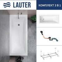 Ванна Lauter Estelle 150 21206050 (с каркасом и сифоном 21Y11021 матовый черный)