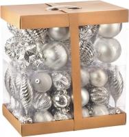 Елочная игрушка Ausini XK-044 (серебристый, 78шт)
