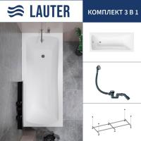 Ванна Lauter Bianca 140 21207140 (с каркасом и сифоном 21Y31010 хром)