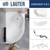 Ванна Lauter Geneva 170x105 2103170R (с каркасом, лицевым экраном и сифоном 21Y11030 хром)