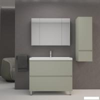 Symbolite Тумба под умывальник Манхэттен 100 Plus 2 ящика + Line 100x48 (олива)