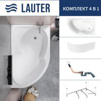 Ванна Lauter Geneva 170x105 2103170R (с каркасом, лицевым экраном и сифоном 21Y11022 белый)