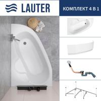 Ванна Lauter Valencia 170x110 2102170L (с каркасом, лицевым экраном и сифоном 21Y11030 хром)