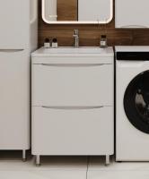 Symbolite Тумба под умывальник Бергамо мини 60 Люкс Plus 2 ящика + Каре Люкс Мини 60х35 (белый)