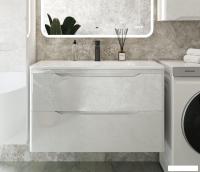 Symbolite Тумба под умывальник Марелла 90 Люкс Plus 2 ящика + Марелла Люкс 90х40 (подвесная, белый г