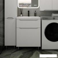 Symbolite Тумба под умывальник Марелла 60 Люкс Plus 2 ящика + Марелла Люкс 60х40 (белый матовый)