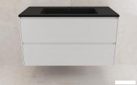 Symbolite Тумба под умывальник Лима 100 Line Plus 2 ящика + Line 100x48 (подвесная, белый матовый/ан