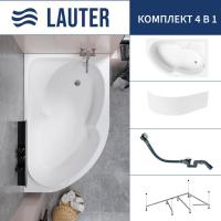 Ванна Lauter Geneva 170x105 2103170R (с каркасом, лицевым экраном и сифоном 21Y32002 белый)