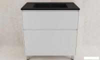 Symbolite Тумба под умывальник Лима 80 Line Plus 2 ящика + Line 80x48 (белый матовый/антрацит)