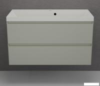 Symbolite Тумба под умывальник Манхэттен 100 Plus 2 ящика + Asti 100x45 (подвесная, олива/жасмин)