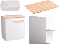 Lauter Комплект мебели для ванной Adri тумба, столешница, раковина 21674A (зеркало, 59 см, белый гля