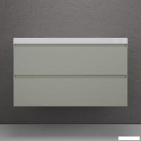 Symbolite Тумба под умывальник Манхэттен 100 Plus 2 ящика + Asti 100x45 (подвесная, олива)