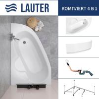 Ванна Lauter Valencia 170x110 2102170L (с каркасом, лицевым экраном и сифоном 21Y11022 белый)