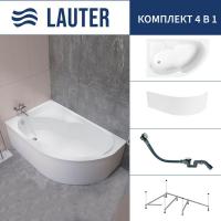 Ванна Lauter Geneva 170x105 2103170L (с каркасом, лицевым экраном и сифоном 21Y32002 белый)
