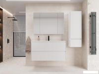 Symbolite Тумба под умывальник Лима 100 Line Plus 2 ящика + Line 100x48 (подвесная, белый матовый)