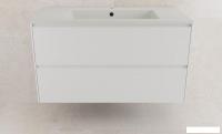 Symbolite Тумба под умывальник Лима 100 Line Plus 2 ящика + Line 100x48 (подвесная, белый матовый/жа