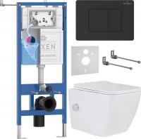 Унитаз подвесной Roxen Cube Tornado Bidet в комплекте с инсталляцией StounFix Dual Fresh 6 в 1 86849