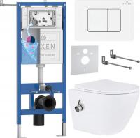 Унитаз подвесной Roxen Antares Bidet в комплекте с инсталляцией StounFix Dual Fresh 6 в 1 868648 (кн