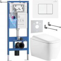 Унитаз подвесной Roxen Martin в комплекте с инсталляцией StounFix Dual Fresh 6 в 1 868564 (кнопка: б