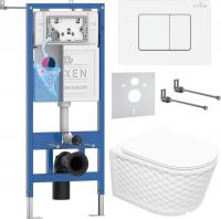 Унитаз подвесной Roxen Vine Tornado в комплекте с инсталляцией StounFix Dual Fresh 6 в 1 868568 (кно